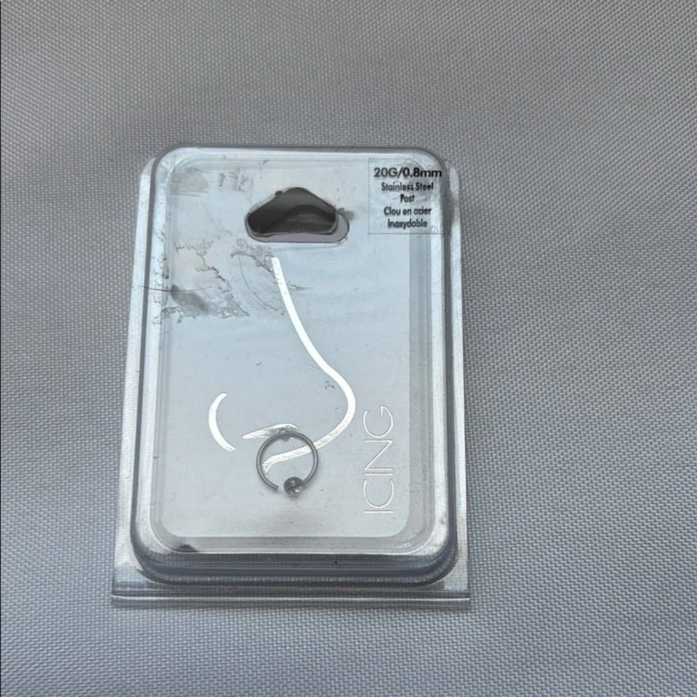 Icing Stainless Steel Nose Ring Black 5$